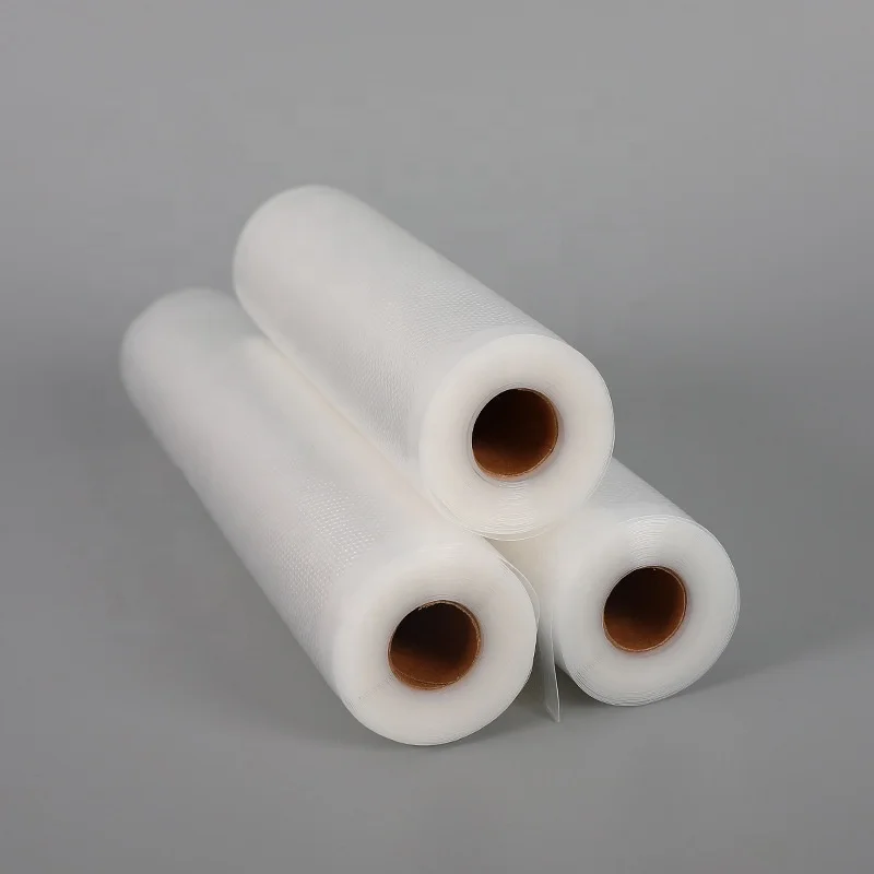 2024 Hot Sale One Side Embossed Transparent Nylon Vacuum Roll Flim For Frozen Foods Heat Seal Vacuum Sealer Bag Vacuum Pouch
