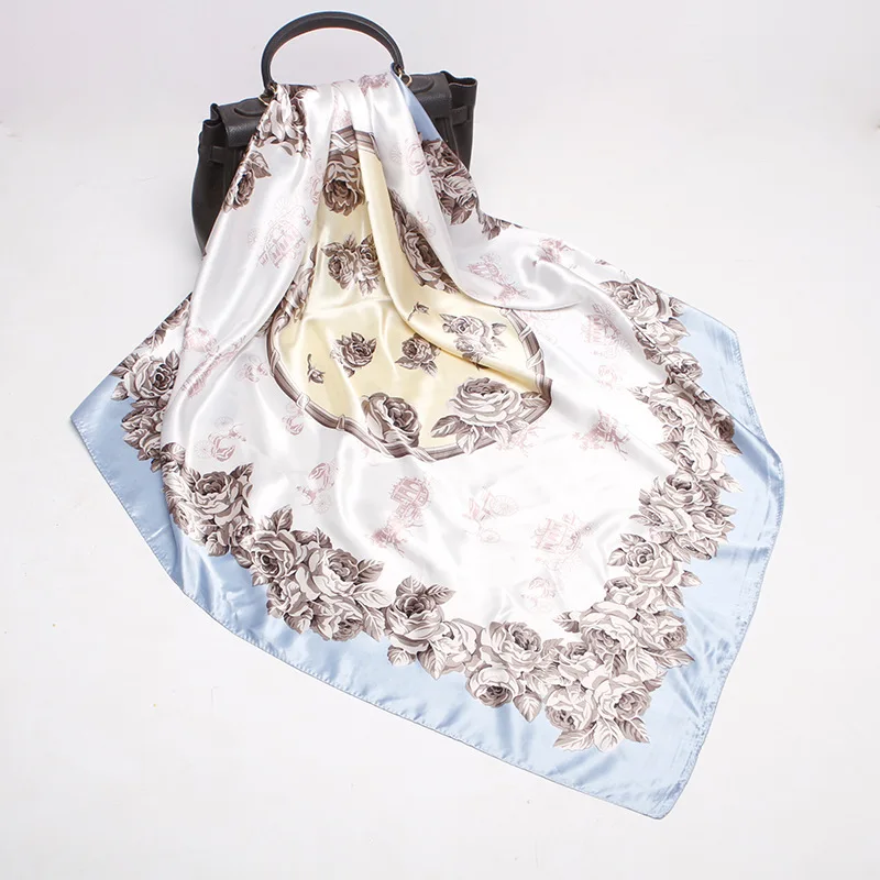  Custom Luxury Printing Private Label Pure Silk Shawl Famous Brand Vintage