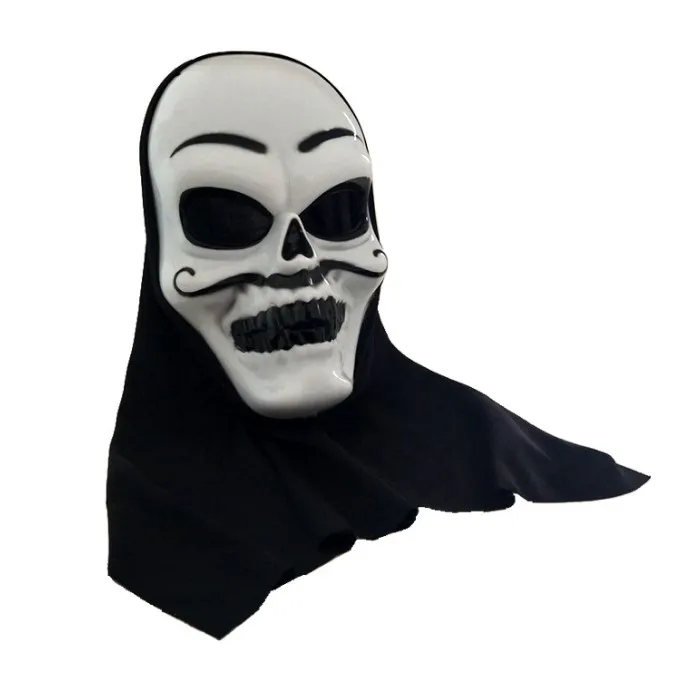 Scary face Mask Halloween characters dress up props full-face ghost head Mask big beard plus cloth  party Mask