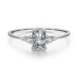 S925 silver classic cut 1 carat ring light luxury ring all-match temperament wedding ring
