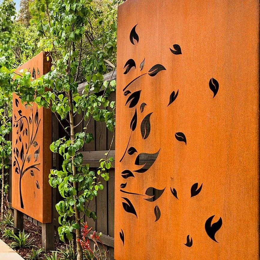 Keenhai Exterior Decorative Rusted Perforated Corten Steel Metal Screen Panel