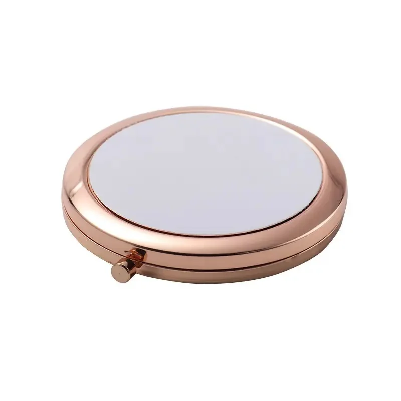 Fashion DIY photo Small Mini Rose Gold Metal Sublimation Compact Mirror