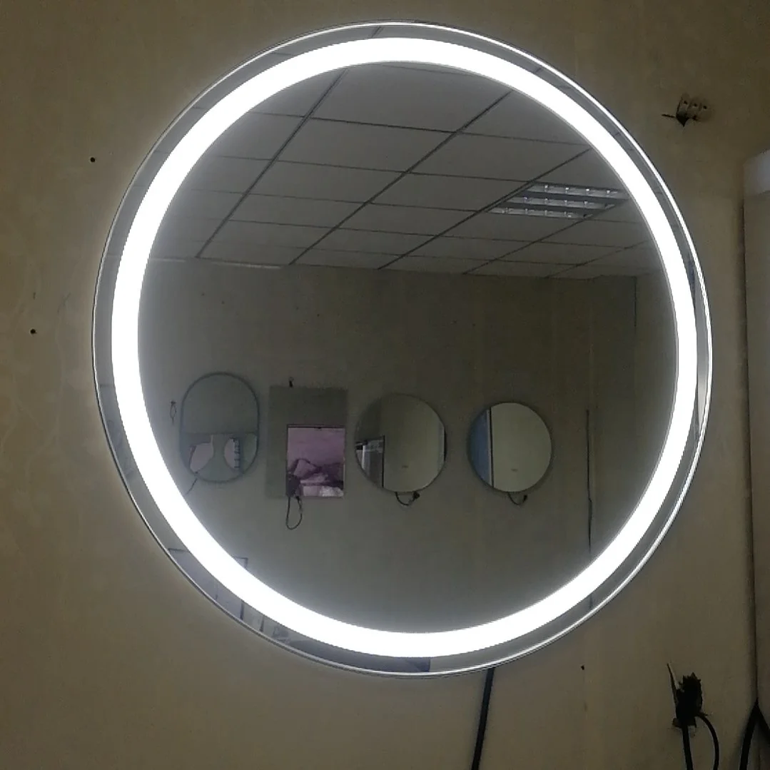 CE IP 44 Round Illuminated Led Light Bathroom Wall Mirror with Multi-functions