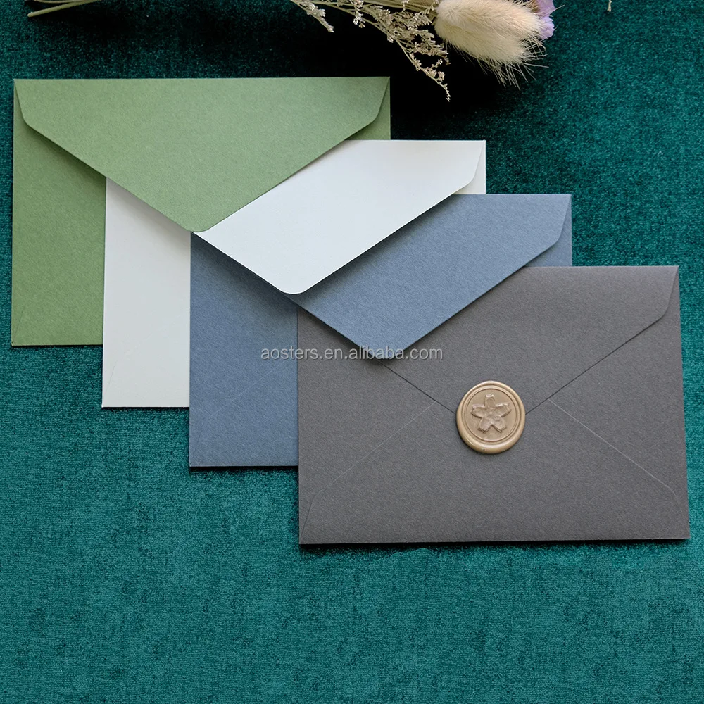 High quality custom wedding cards invitation blank greeting cards gift card envelope