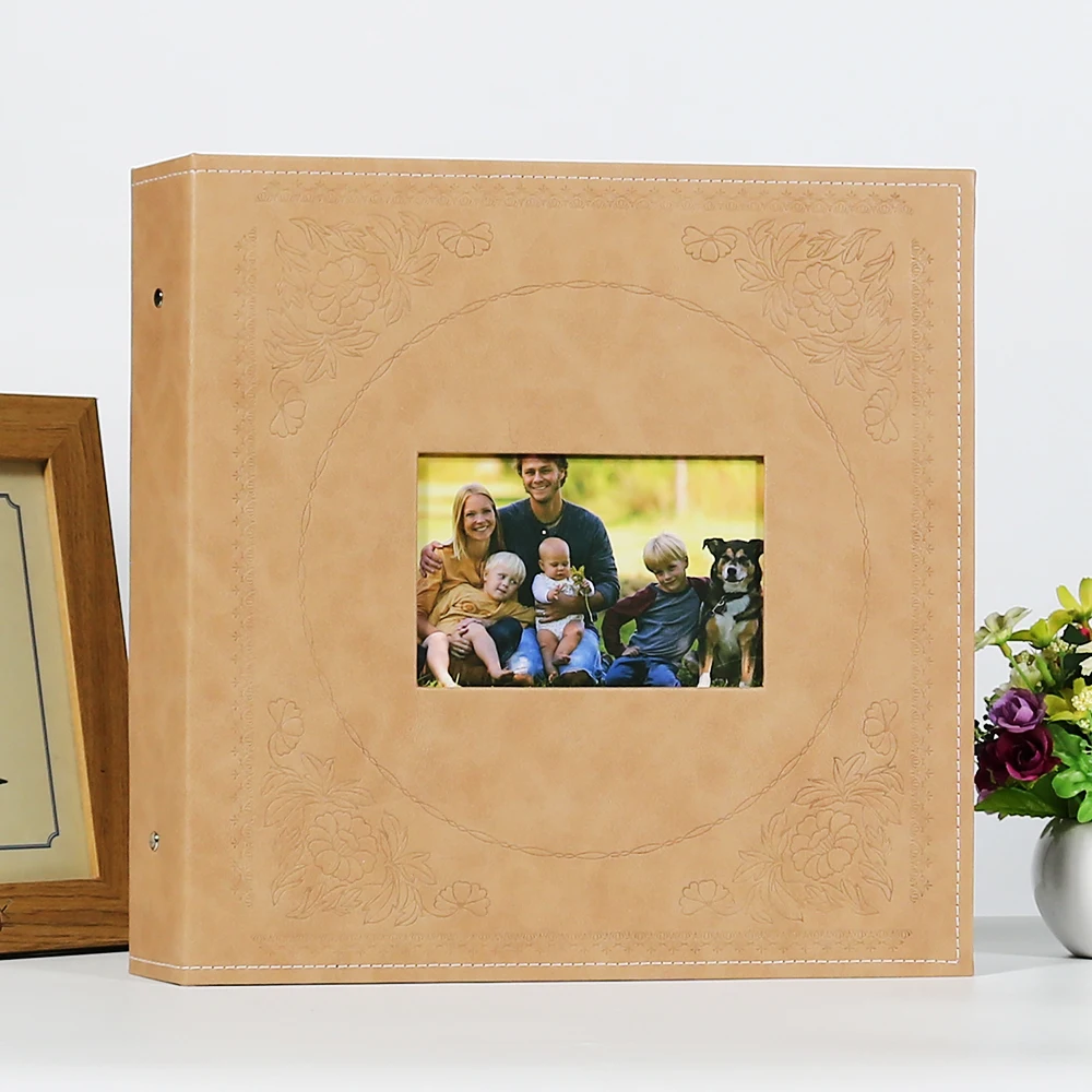 2023 Custom Wholesale Hardcover pu leather photo album 4x6 Self adhesive photo album scrapbook Wedding memory book with Stickers