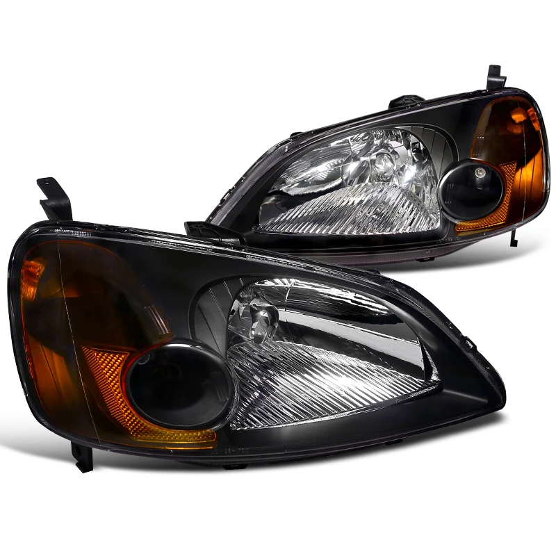 Автомобильная фара с черной рамкой для HONDA 2001-2003 CIVIC 33151S5AA01/33101S5AA01 HO2502116/HO2503116