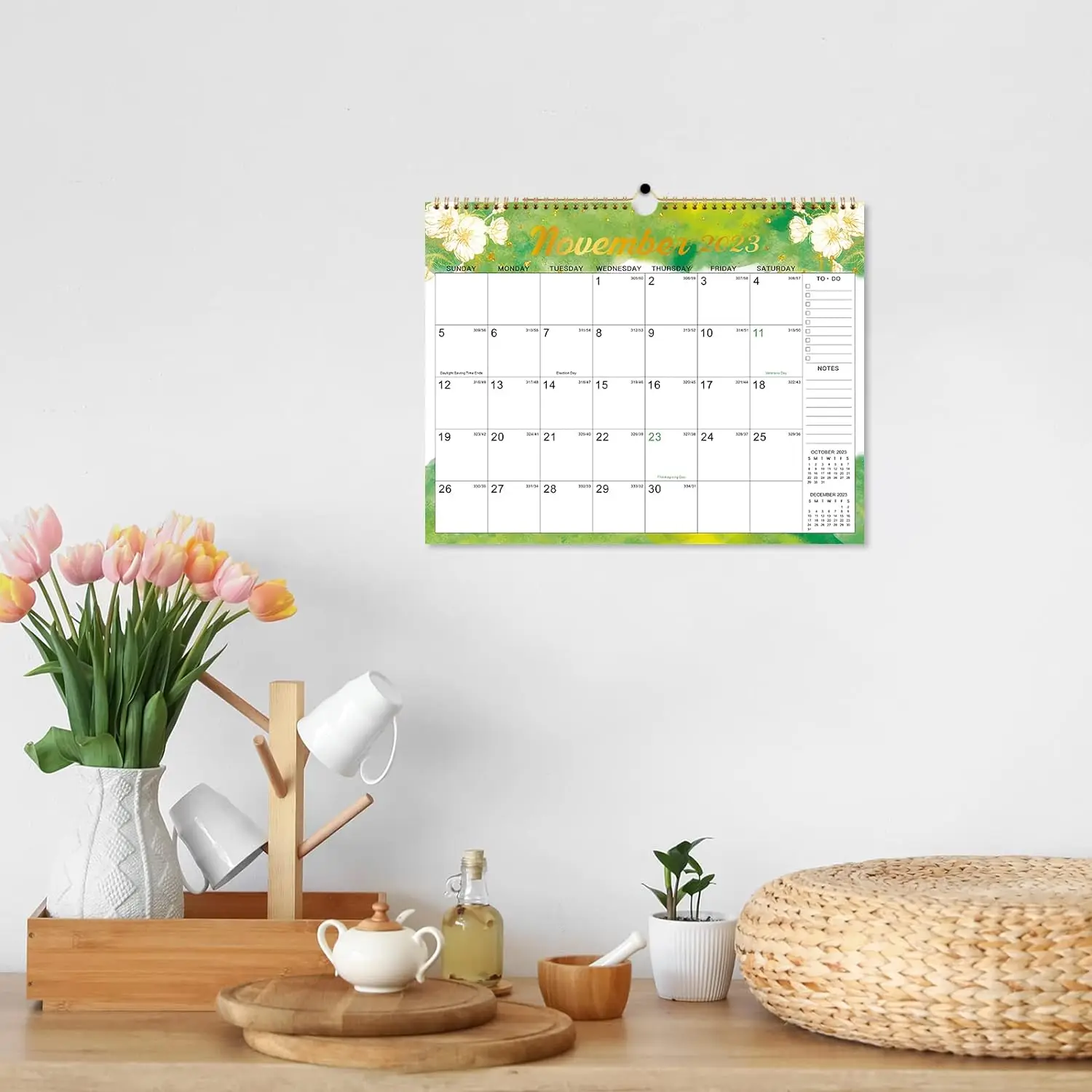 Promotion Custom  Calendar Office Gift Cheap Saddle Stitch Spiral Binding Daily Monthly Printing Wall Calendar