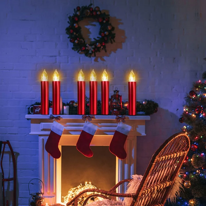 Classic Battery Operated Clip-on Tree Candles Remote Control Wireless Christmas LED Candle Light for Decoration
