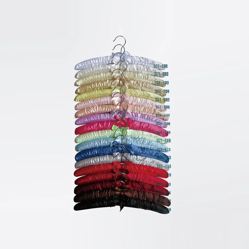 High Quality Custom Made Color Satin Dress hangers For Cloths