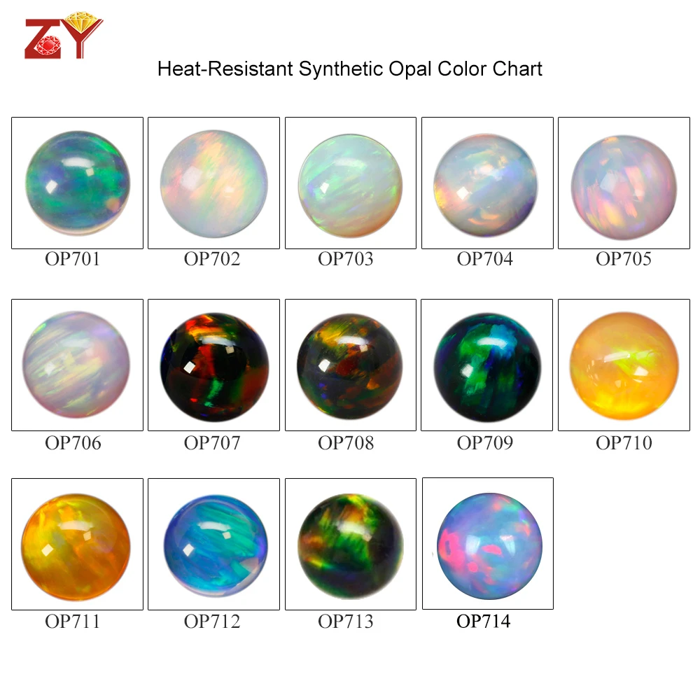 Gilson Created Opal Cabochons Opal for Glass Blowing 900℃ High Temperature Resist Round Flat Back Beads for Glass Art