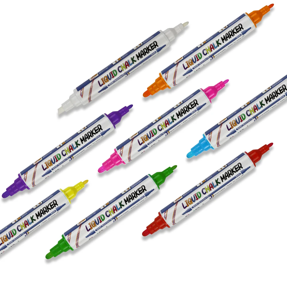 58 Colors Dual Tip Window Markers Dry Erase Water-based Liquid Chalk Marker Pens