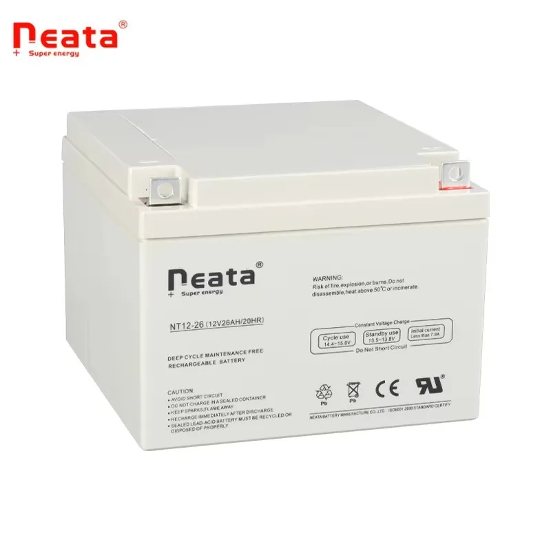 Neata maintenance free ebike storage AGM batteries 12V26AH 12v24ah lead acid battery for electric scooters
