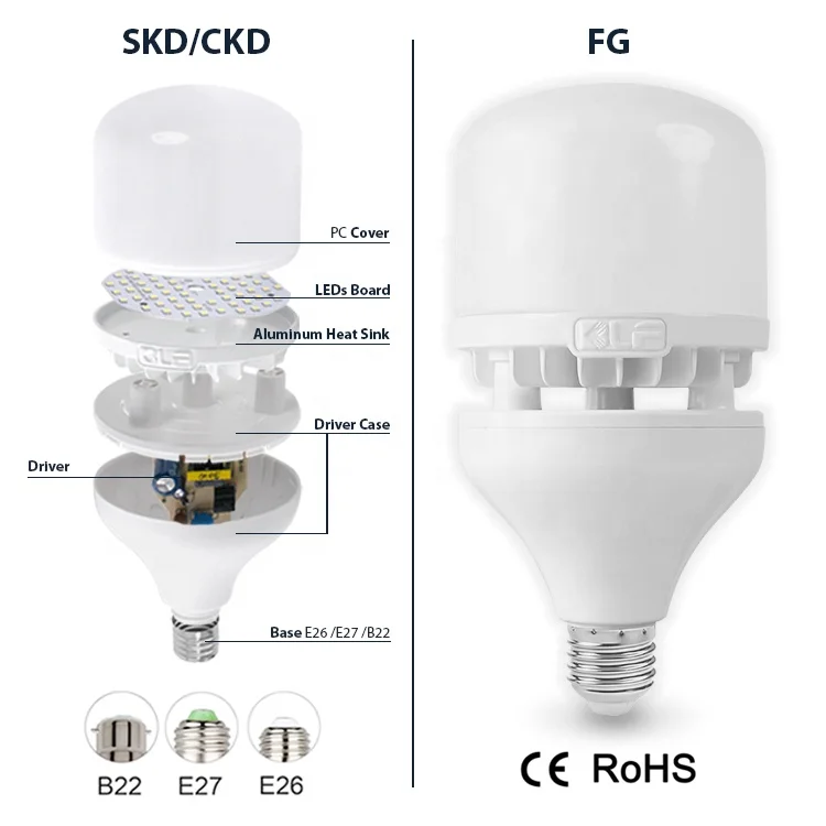 Chip LEDs 2835 30W/40W led lamp bulb 3300 /4400 lumni AC85-265V LED t-shape bulbs RA>80  led light bulb