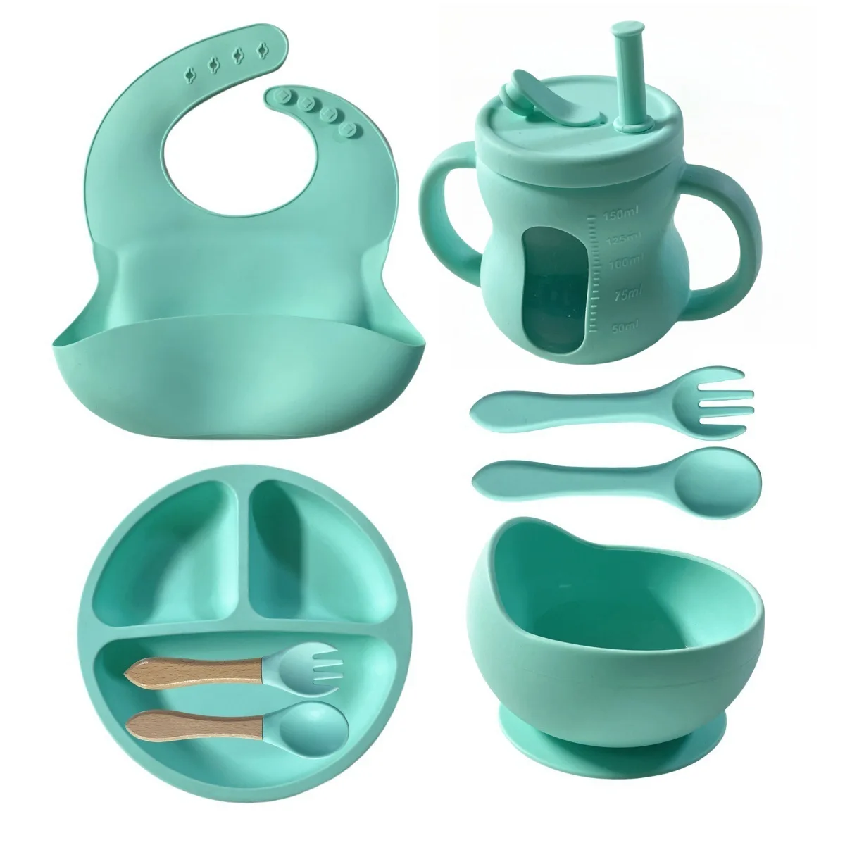 Индивидуальные печатные столовые приборы для детей тарелки Ложка Вилка нагрудники Набор для кормления детей