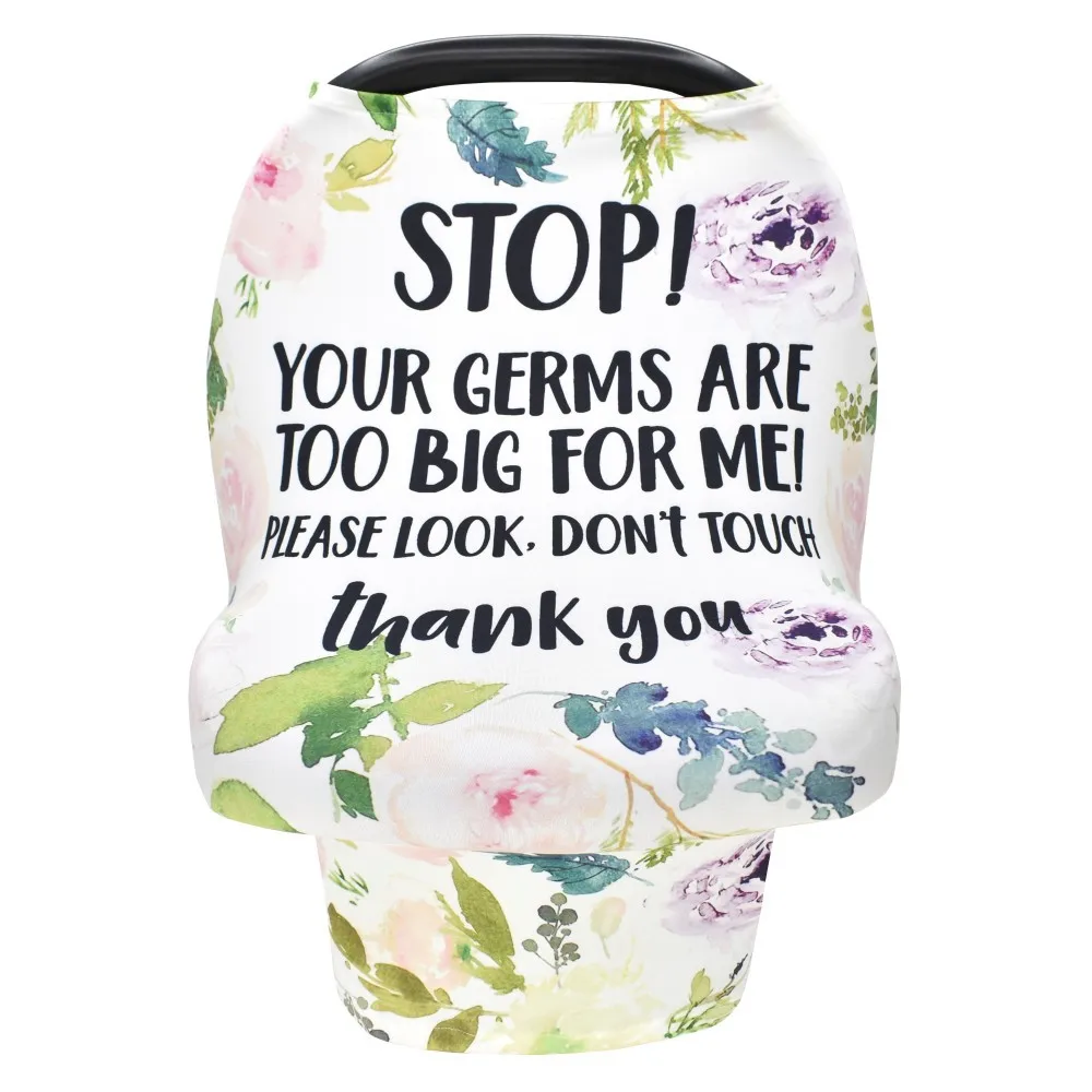 safety warning no touching sign stroller sunshade windshield watercolor printed newborn carseat canopy