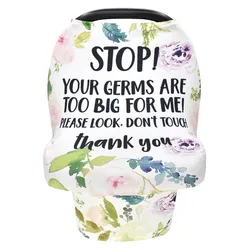 safety warning no touching sign stroller sunshade windshield watercolor printed newborn carseat canopy