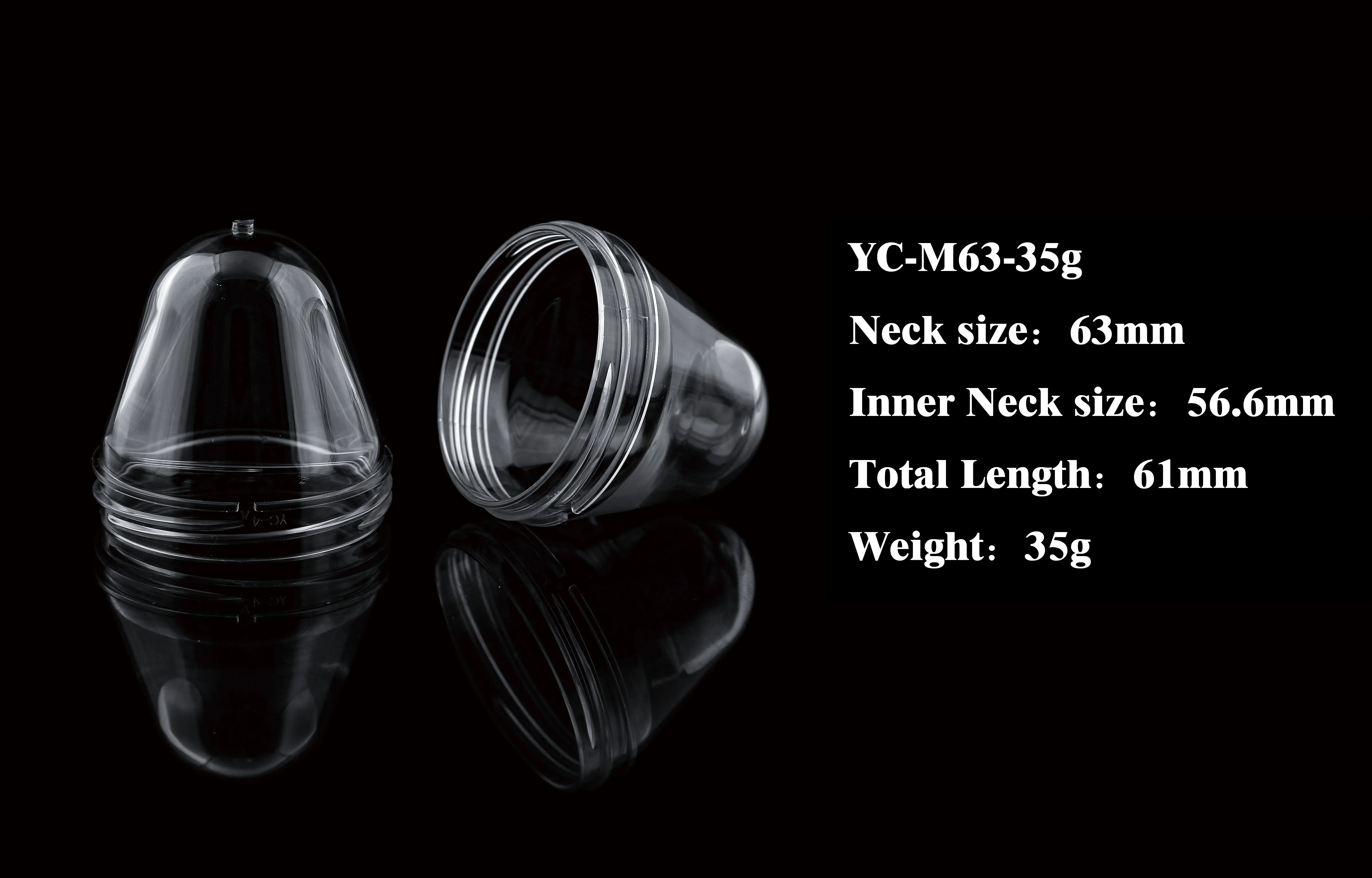 63MM 35G Wide Mouth For 500Ml - 750Ml High Quality Food Jar Manufacturers In China Pet Preform