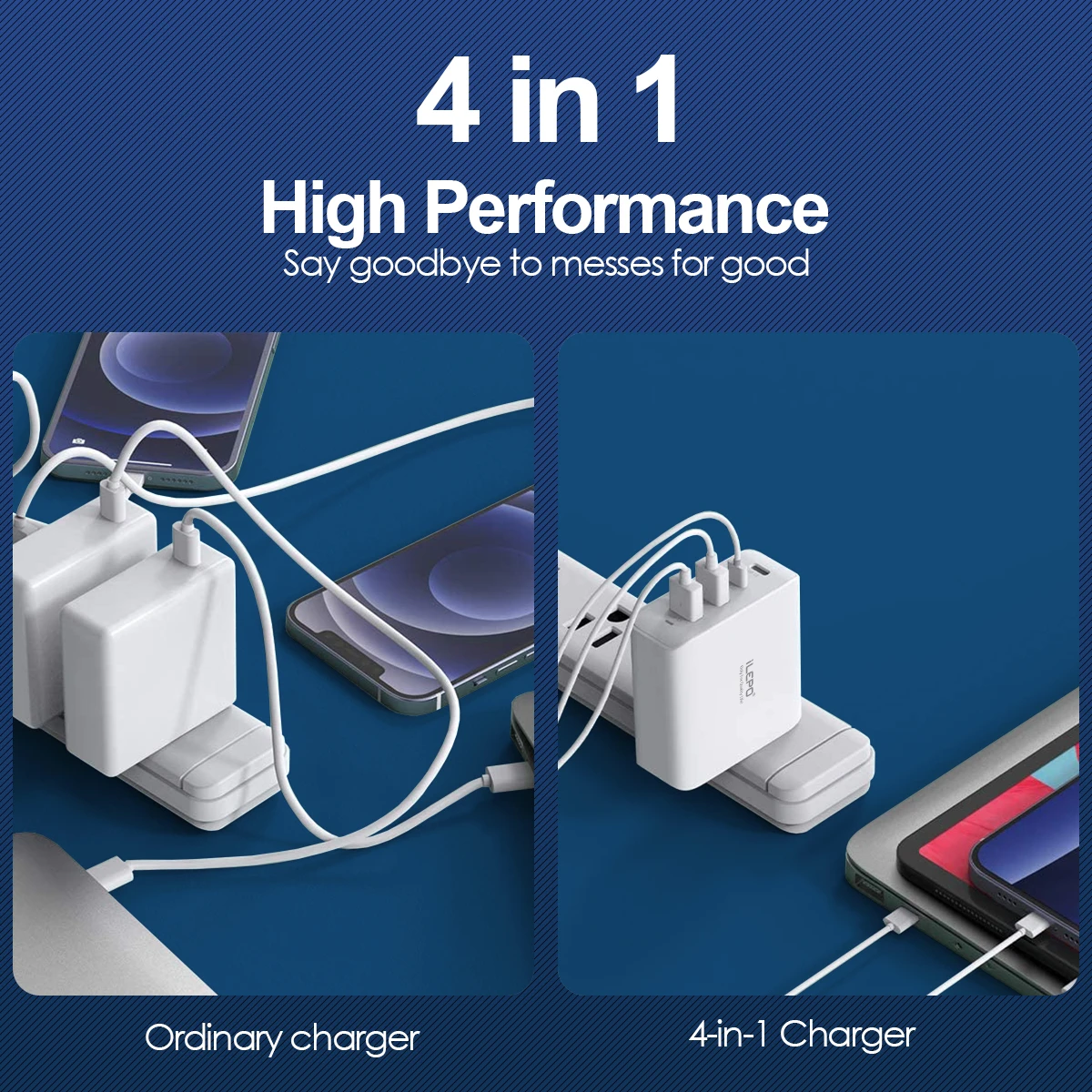 100W GaN Charger W-065 Phone Charger Fast Charging QC4.0 3.0 Type C Usb C PD 100W Gan Charger For MacBook Pro Air For iPad