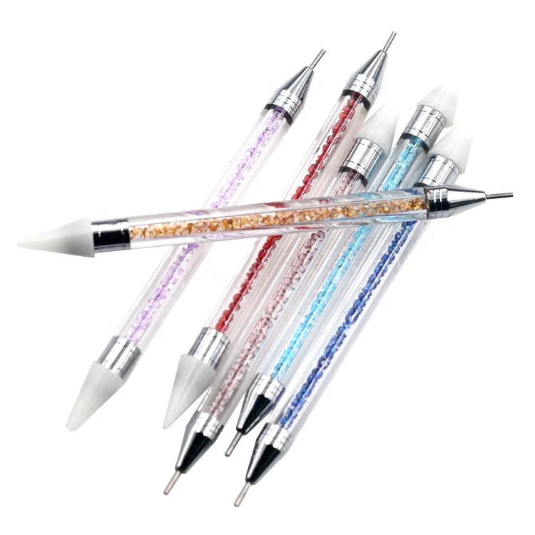 Top sale nail dotting gold rhinestone picker manicure tool nail art acrylic hand wax multifunction diamond nail dot