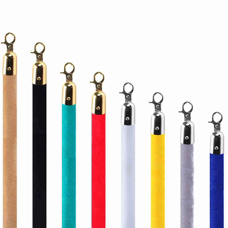 Red Rope Stainless Steel Gold Stanchion with Ball Top Red Crowd Control Barrier