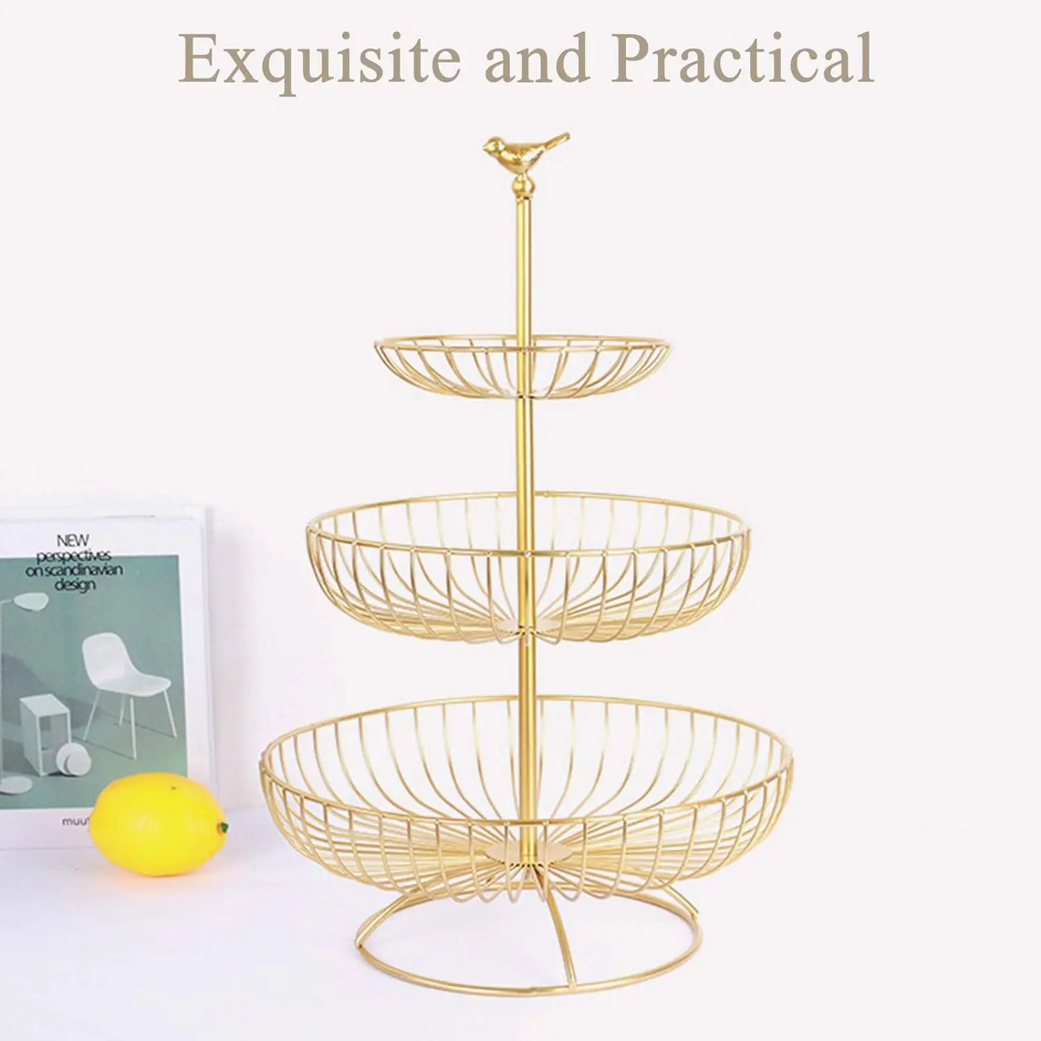 Portable L Basket Fruit Basket Bread Basket Vegetable Rack Fruits Vegetable Bowl Desserts Candy Buffet Plates Serving Tray Iron