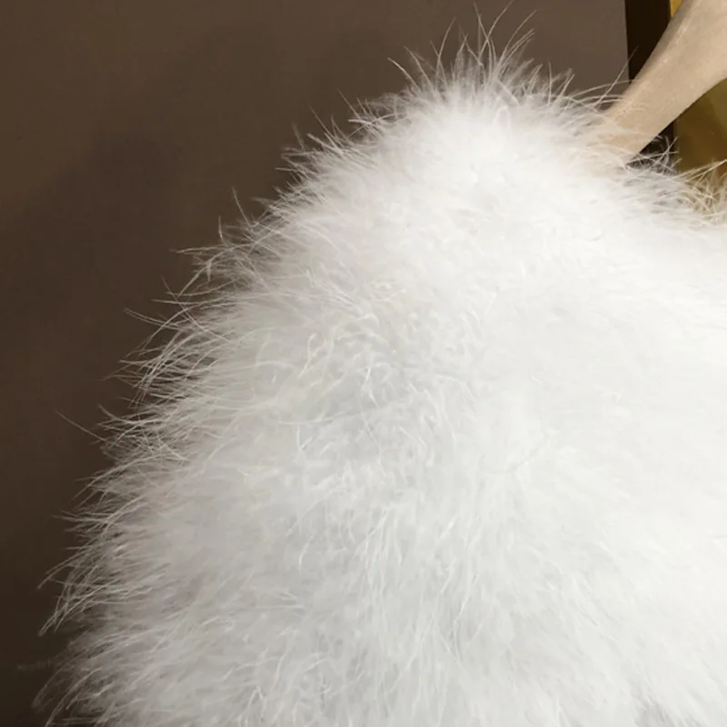 Lady shawl fur cloak tassel winter pure color wedding dress with trade custom wholesale Turkey ostrich shawl