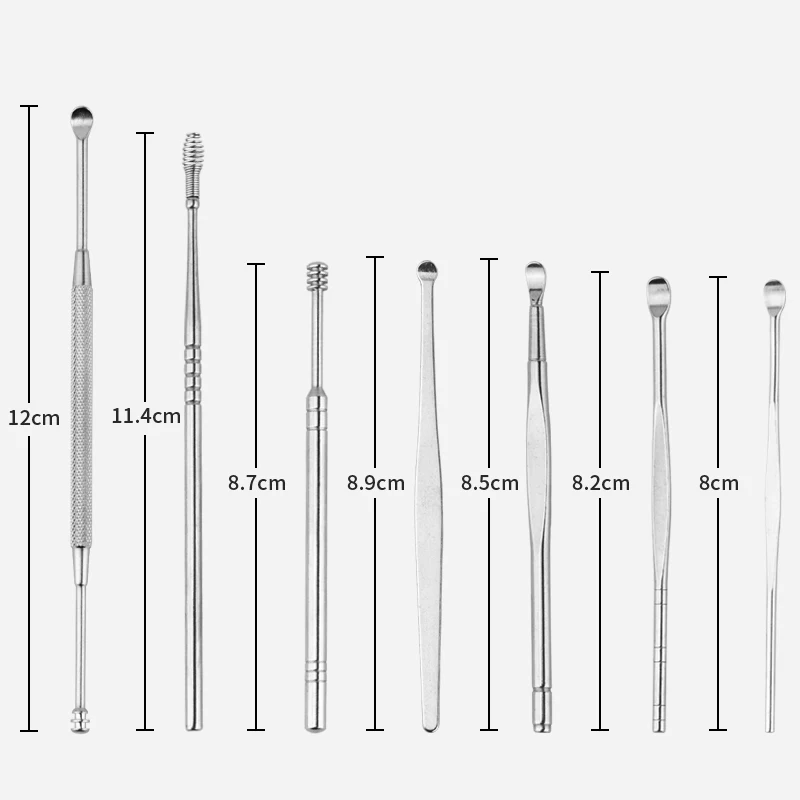 7pcs Stainless Steel Ear Pick Earwax Removal Set for Ear Ear cleaner with Plastic Case