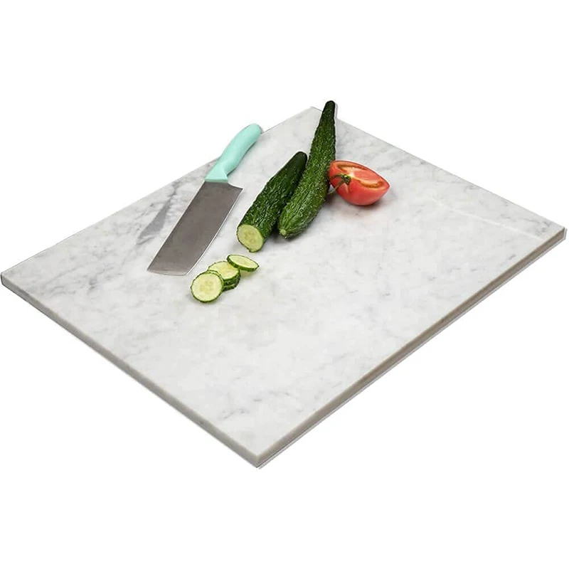 Hot sell Natural Marble Pastry White Cheese And Cutting Serving Board Christmas Gift