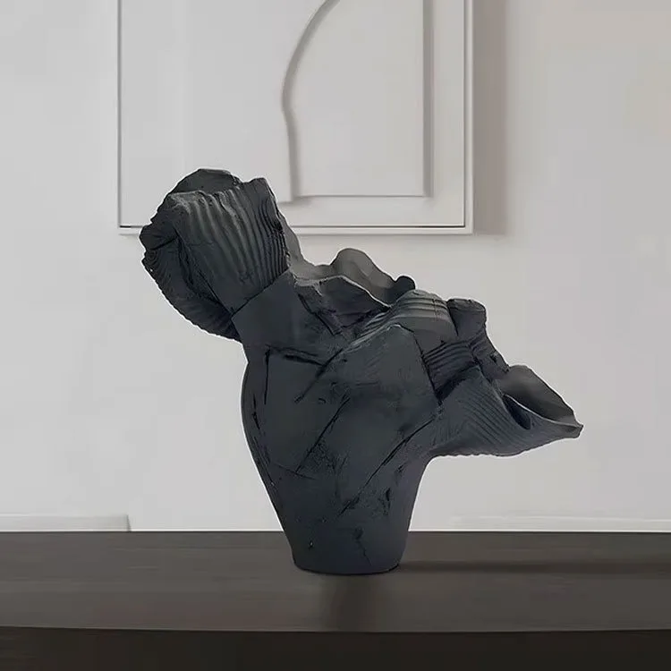 2024 New Arrival Customresin fluted vase Creative Covases decor large for home decor Office Hot Art Deco