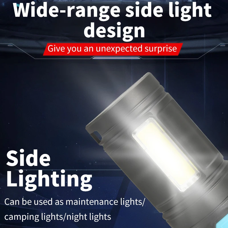 USB Rechargeable Ultra Bright Torch light 4 Modes Searchlight 5 led light flashlight