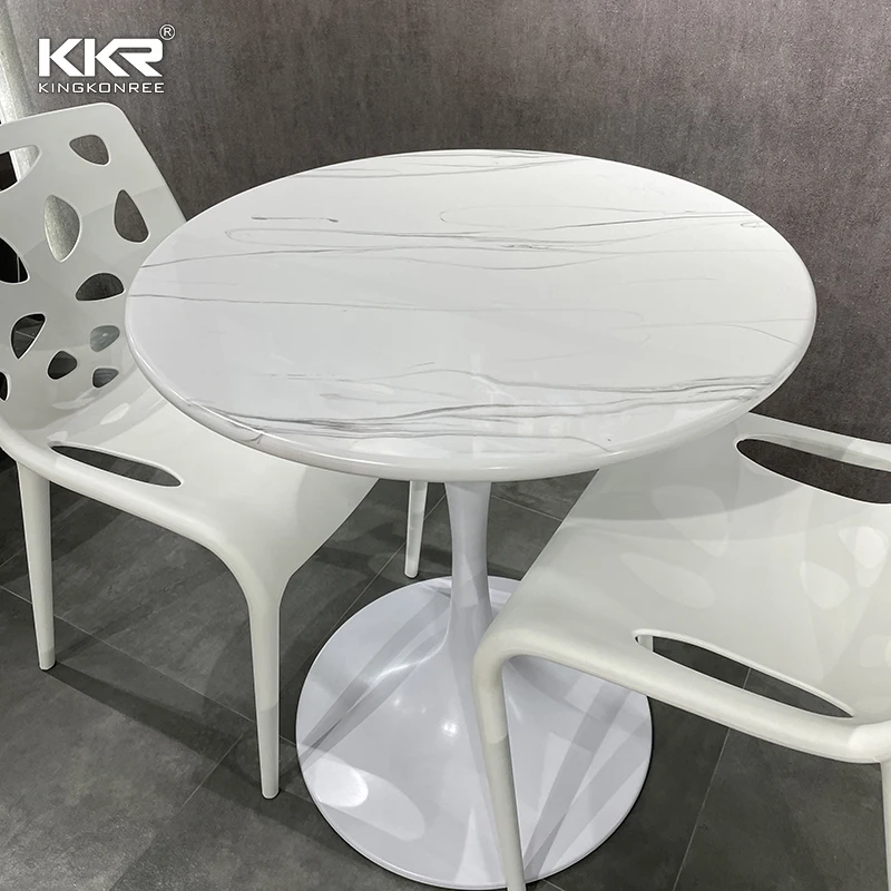 Fast-food restaurant table and seating Dining table with chairs marble top dining table