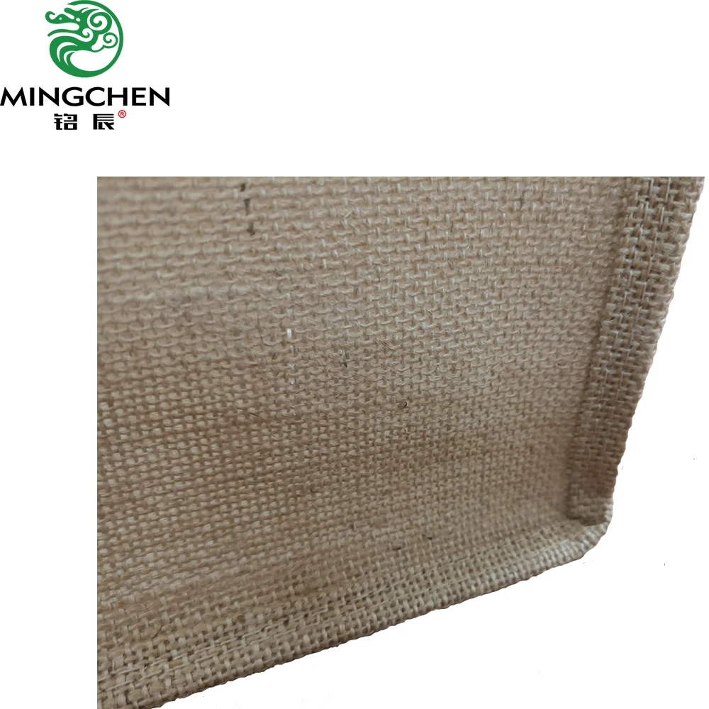 large durable   real jute fabric with lamination inside  shopping bag with cotton rope   handles