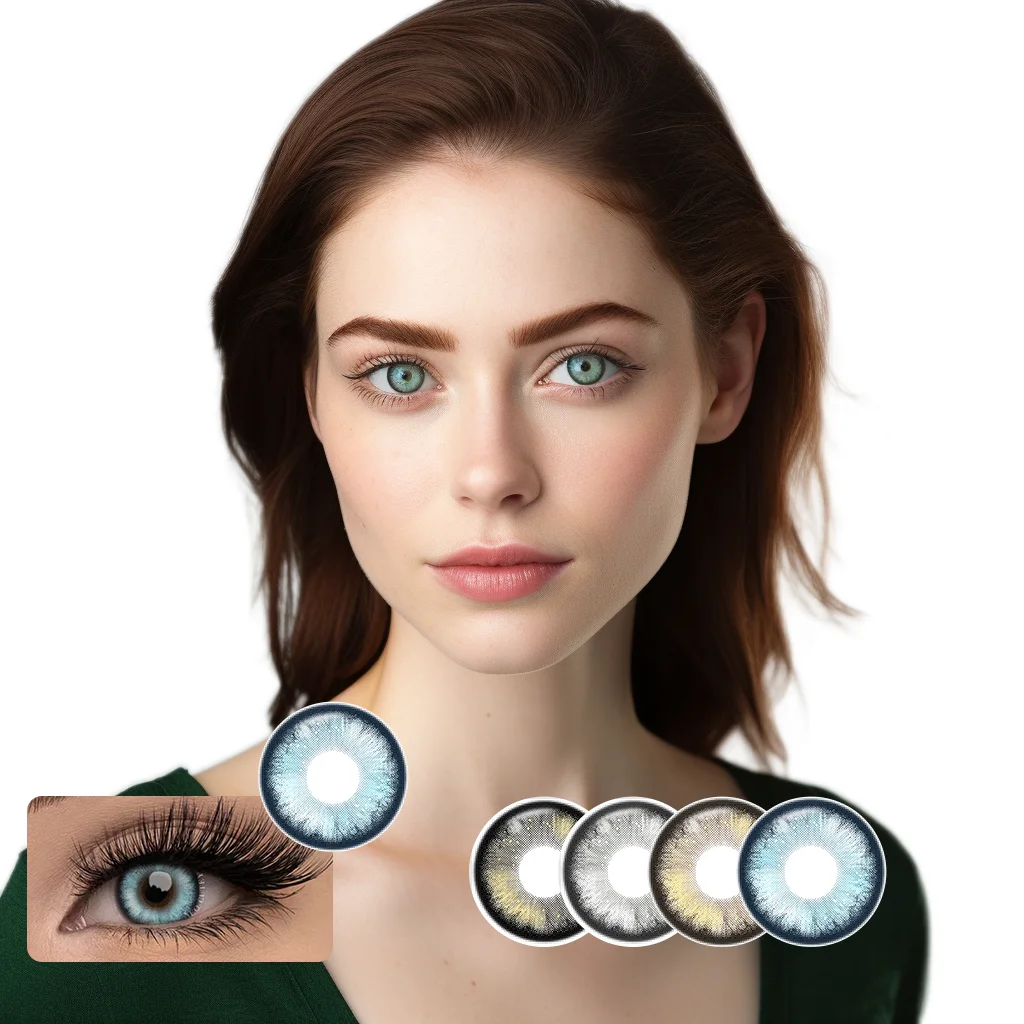 Korean Style Cosmetic Contact Lenses in Blue Black Gray Brown Eye Color for Yearly Use