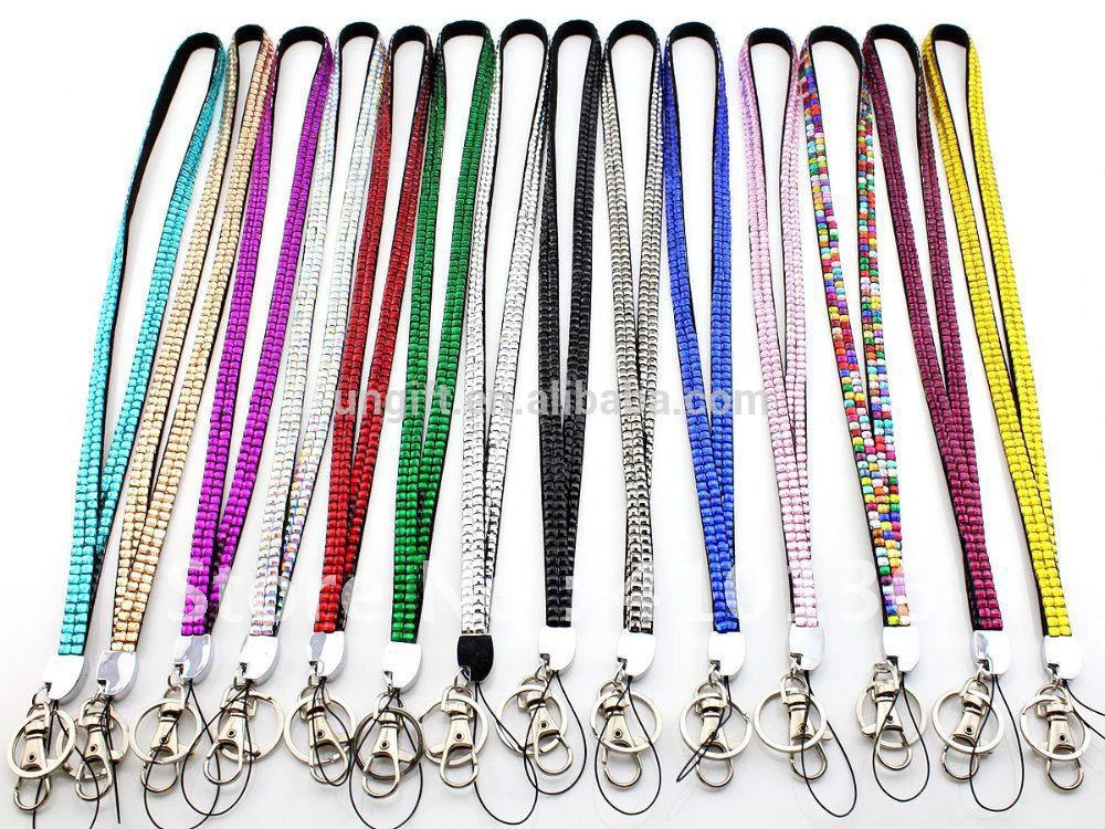 DIY High Quality 1pcs Bling Crystal Short Lanyard Rhinestone Wrist Lanyard Strap For Key Holder Keychain Cell Phone