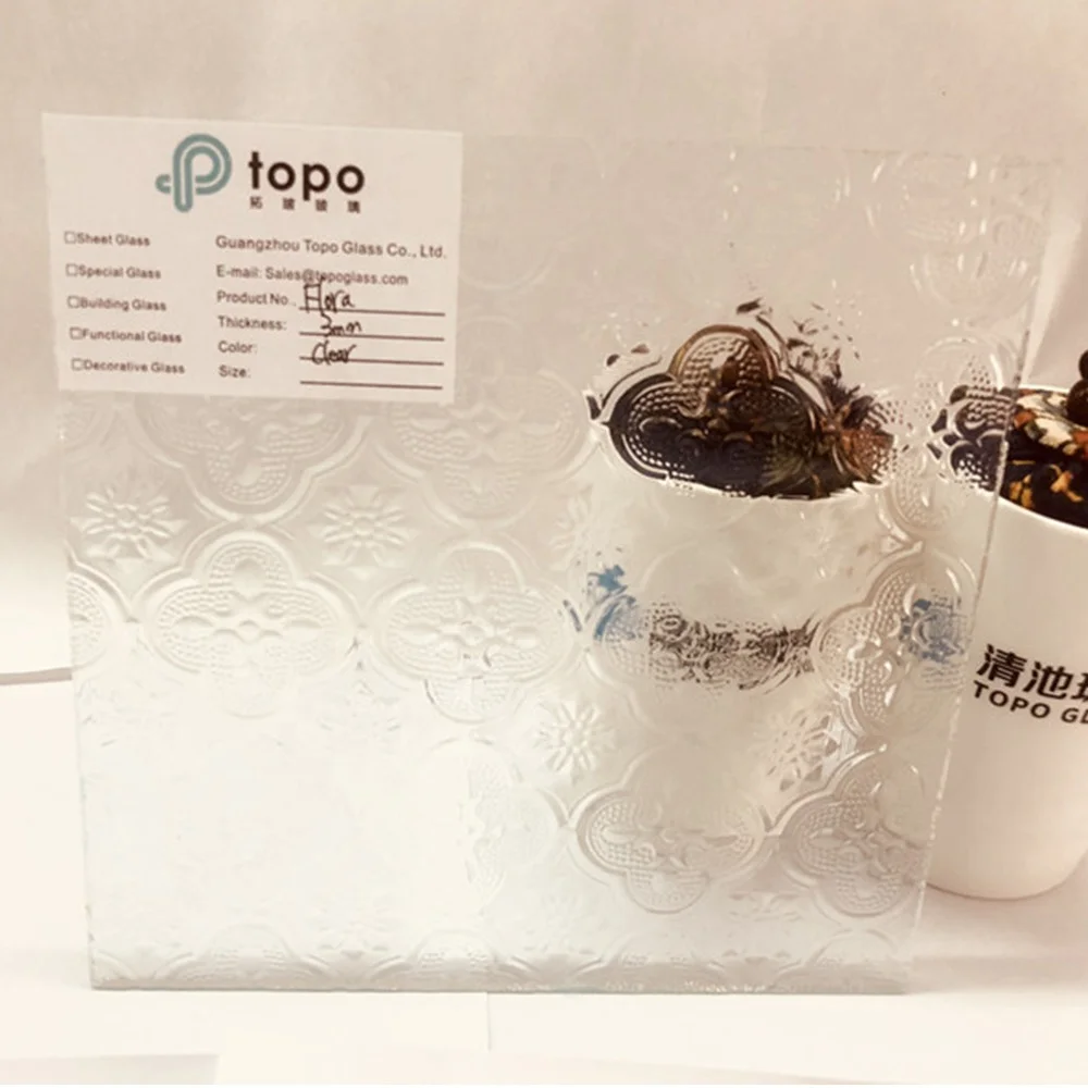 3mm 4mm 5mm Clear Flora Rolled Decorative Figured Pattern Glass for Windows and Doors (CP-TP)