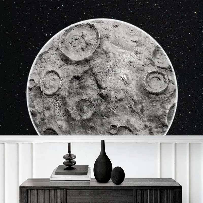 3D Crater Moon Surface Wall Paper 3d Home Decoration Mural Wallpaper