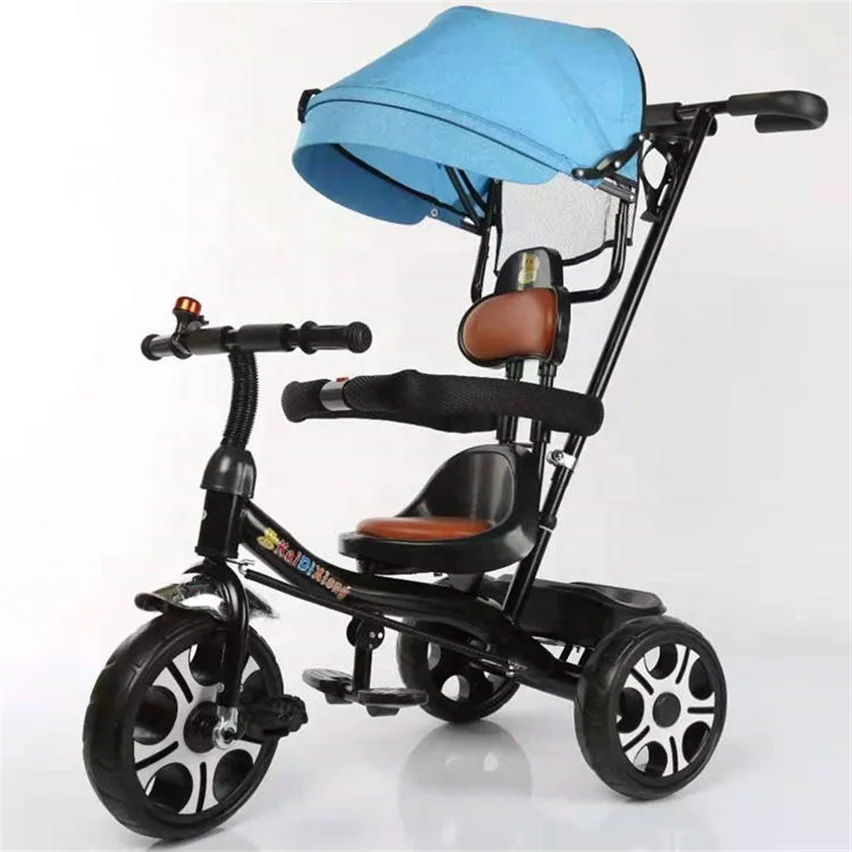 Baby tricycle 3 in 1 parents push trike with sunshade