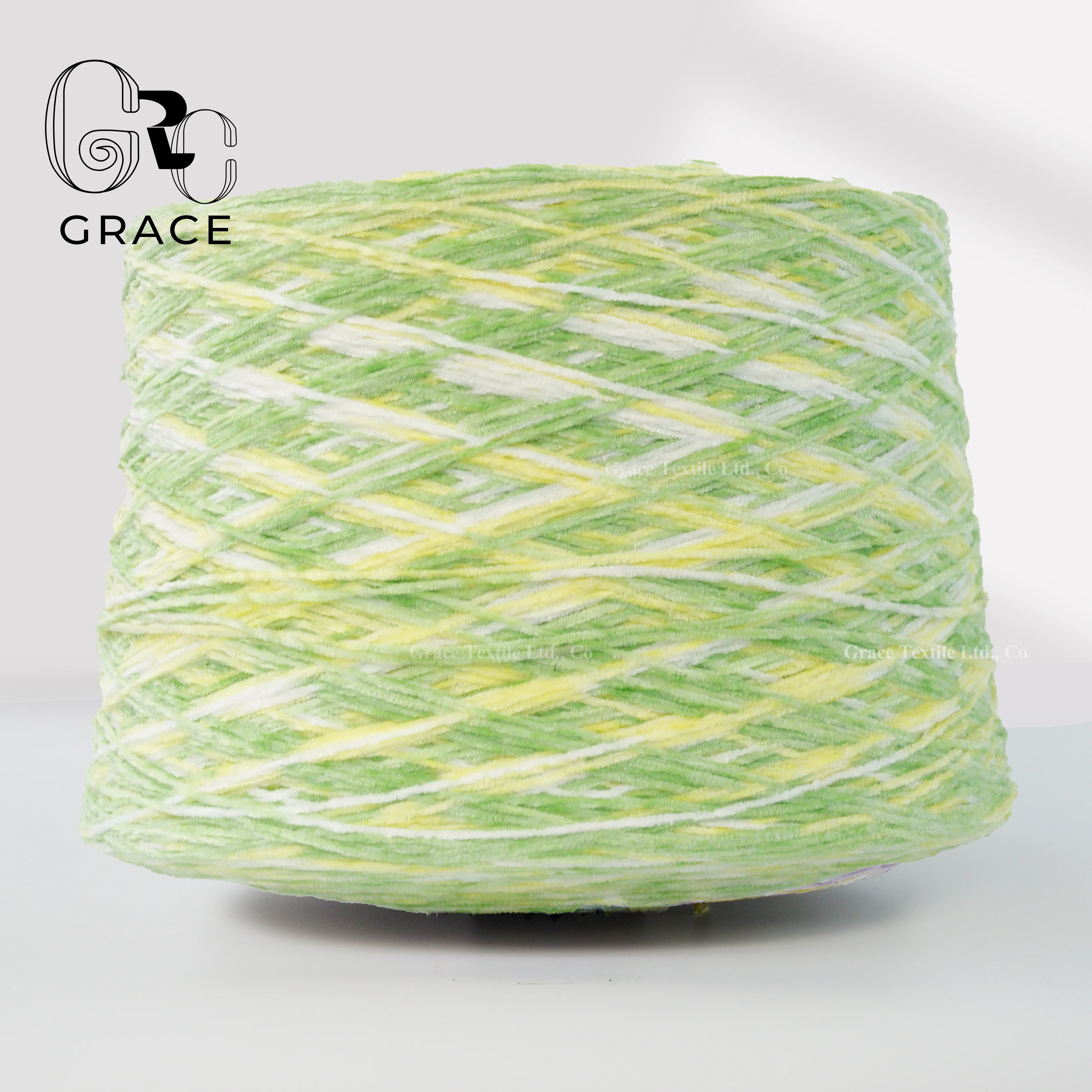 Sustainable 100% POLYESTER Fuzzy Velvet Spun Thread For Hand Embroidery 6 s Caterpillar Chenille Yarn