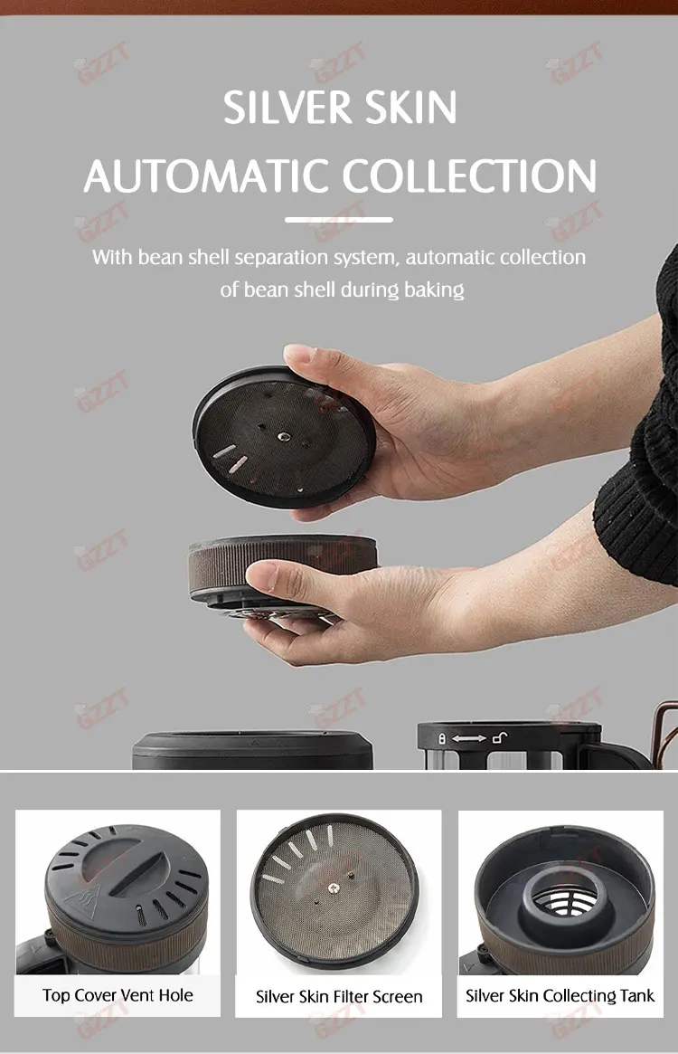 400G Electric Air Coffee Roaster Home Coffee Bean Roaster Time/Temperature/Wind Control Coffee Roasting Machine