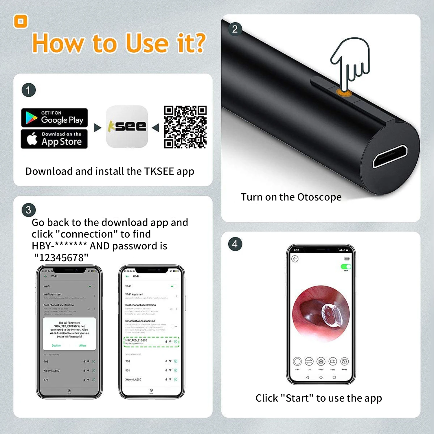 2021 New Trending Wifi Ear Endoscope 1280p Hd Led Earwax Cleaning Visual Earpick Otoscope Camera