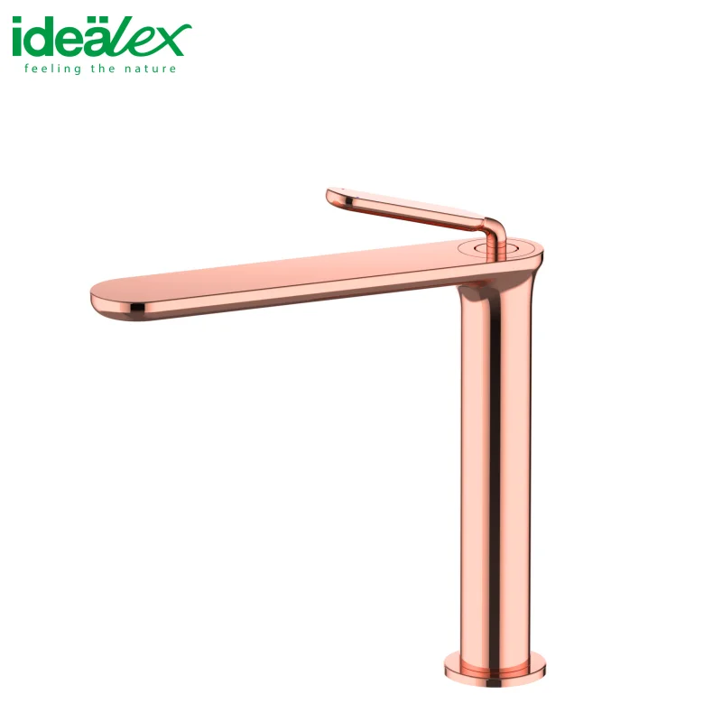 Ares Idealex Brass High Neck Single Lever Brushed Nickel Bathroom Faucet Wash Basin Bathroom Accessories and Faucets Set