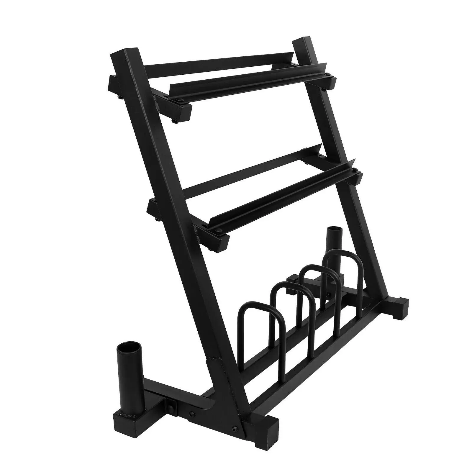 top sales factory new products 3 Tier Multi Functional Station Hex Rubber Stand Dumbbells storage Rack for Gym