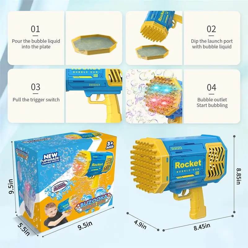 69 hole bubble machine gun Summer bubble gun Automatic hair dryer Soap bubble machine gun