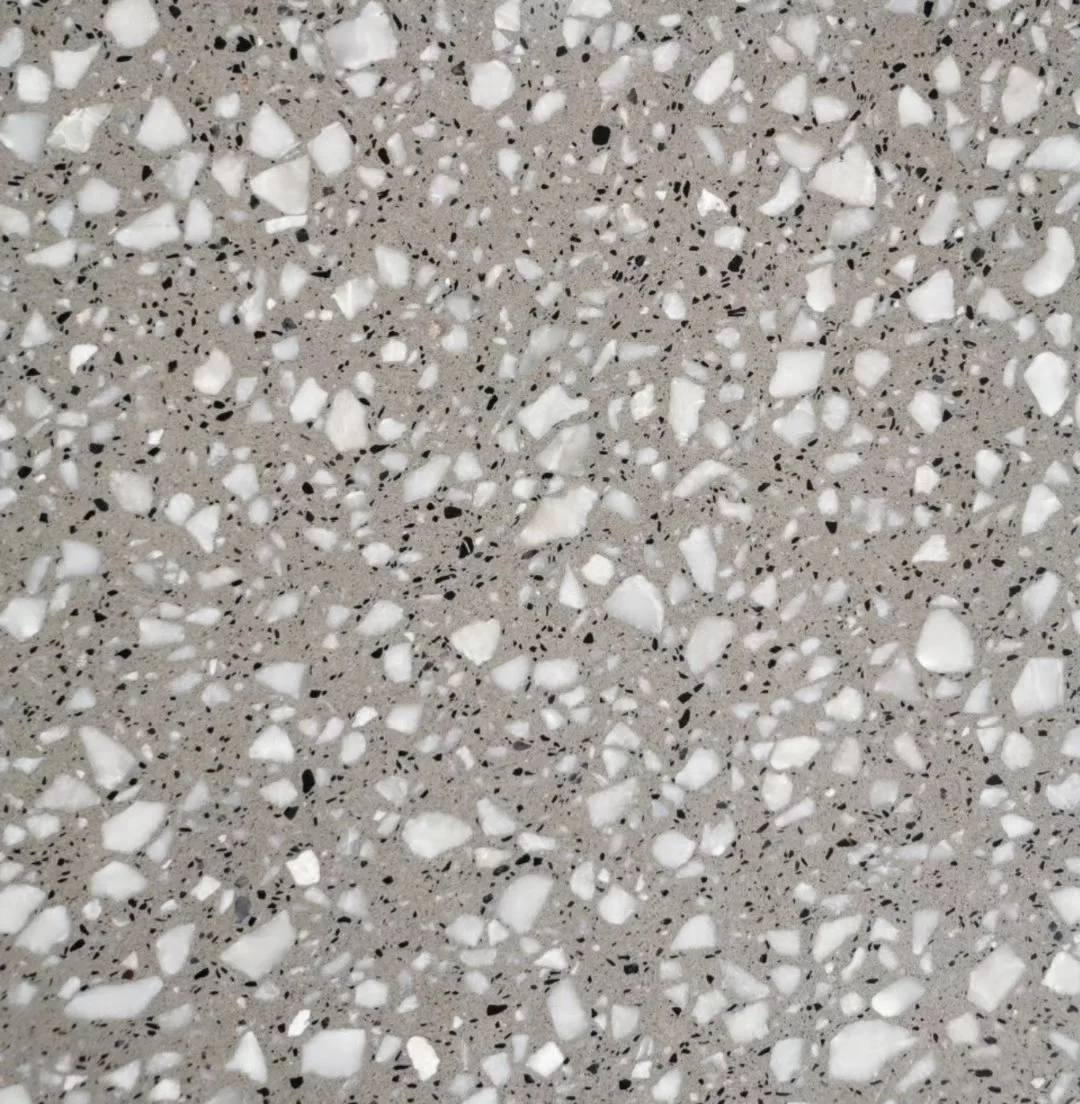 White black dots grey floor terrazzo tiles 30x30