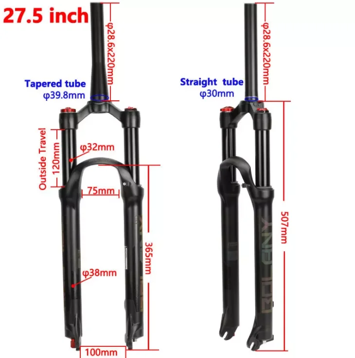 Велосипедная вилка, Механическая передняя вилка из магниевого сплава, колеса 26 дюймов/27,5 дюйма/29 дюймов, для велоспорта