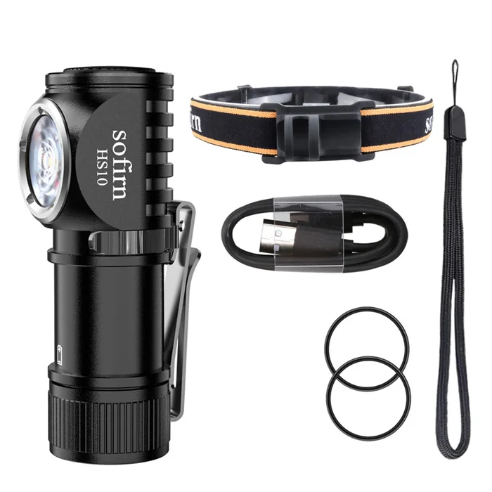 HS10 1100lm LH351D 90CRI Angle USB C Rechargeable Mini LED 16340 Headlamp Flashlight