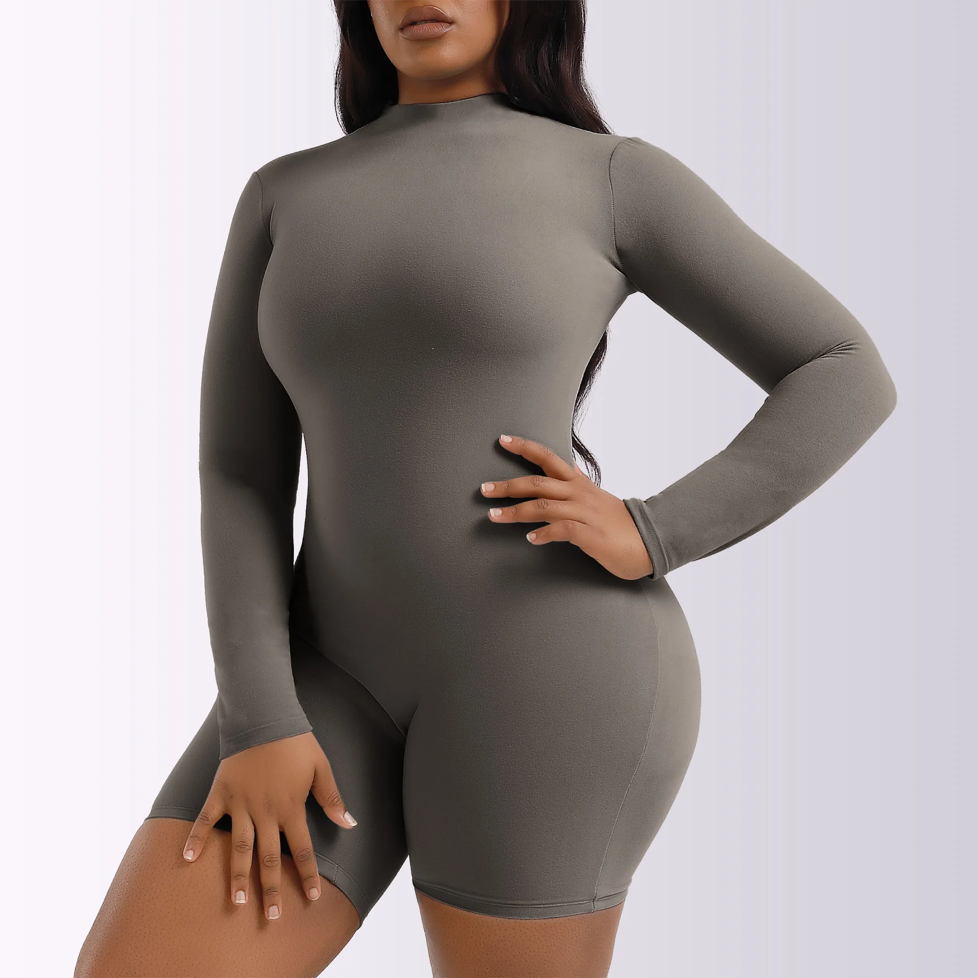 Winter Warm Velvet Bodysuit Long Sleeve Half Turtleneck Bodysuit for Women Long Sleeve Corset Bottoming Body