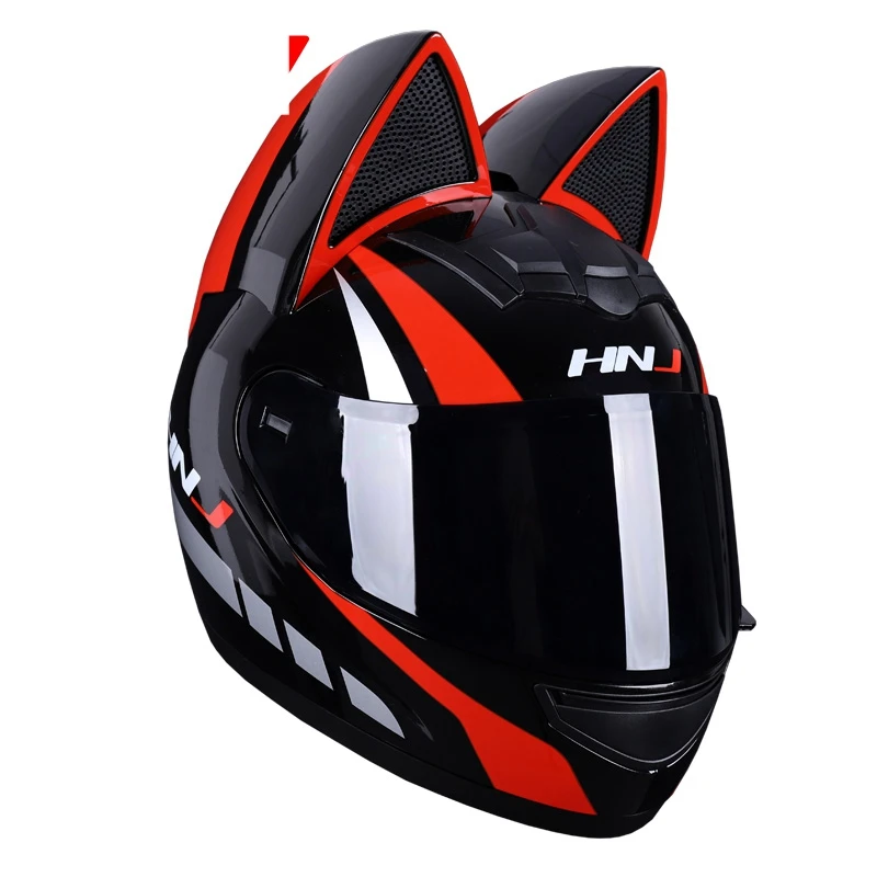 New Custom Couple Helmet Cat Ear Motorbike Cascos Para Moto Certificados Motorcycle Accessories Helmet