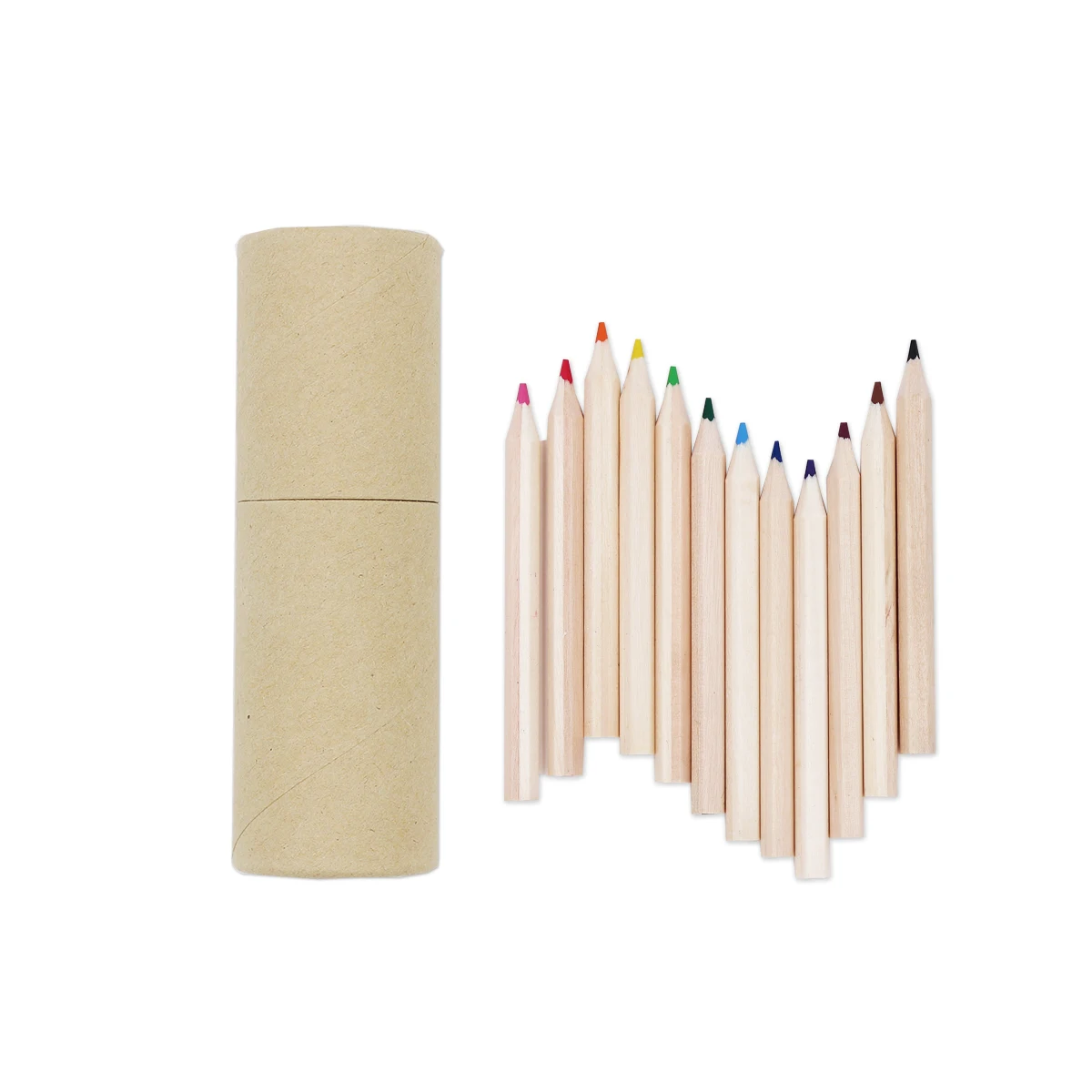 Eco Friendly Pencils,12 Wood Mini Colour Pencils Set