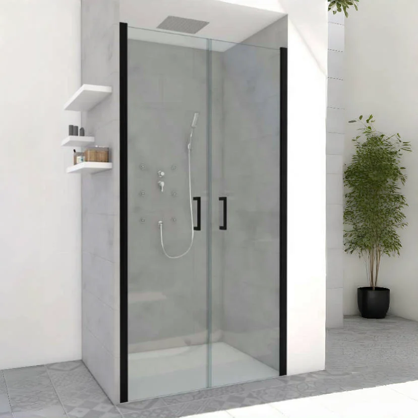 Oumeiga черная душевая дверь 900x2000 мм поворотный экран для ванной комнаты домашнего использования